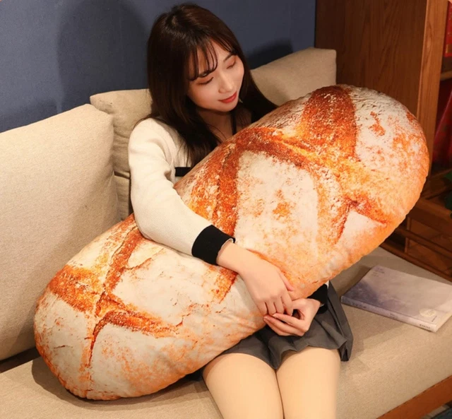 3D Simulation Toast Bread Shape Seat Cushion Soft Stuffed Pillow