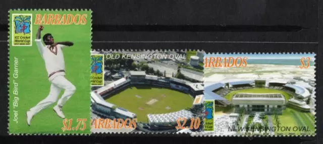 2007 Barbados Cricket Stamps Set of 3 SG 1306/8 MUH