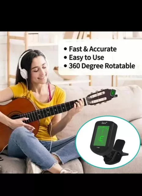 Digital Chromatic LCD Clip-On Tuner For Guitar Ukulele Violin AcousticElectric[