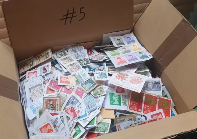 1.9kg Box of world wide stamps (mainly GB) from a charity kiloware # 5