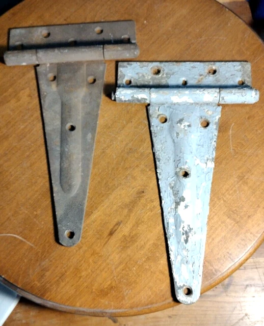 Vintage Iron Barn Door Hinges Pair