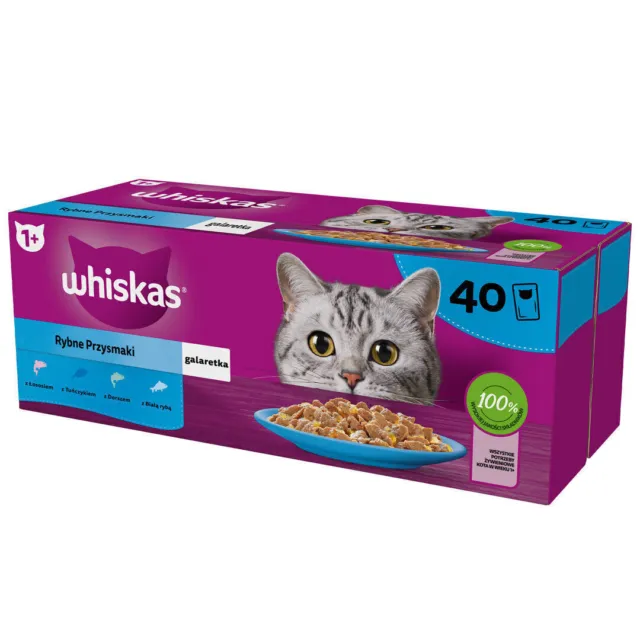 WHISKAS FISH DELICACIES 4 SAVEURS EN GELÉE 40x85G