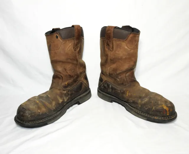 USED RED WING Worx 5702 Steel Toe Brown Leather 10-inch Pull-On Work ...