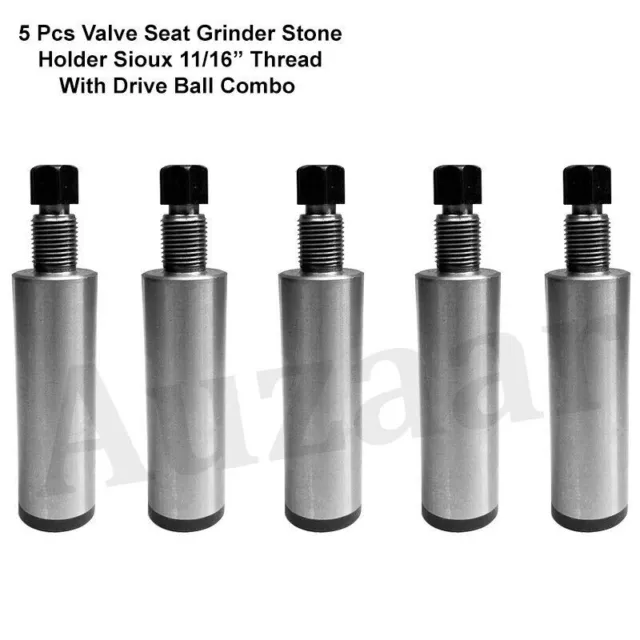 5 Pcs Valve Seat Grinder Stone Holder Sioux 11/16" Thread With Drive Ball