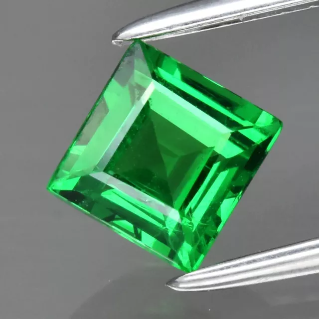 0.72ct 5mm VS Square Natural Shocking Green Tsavorite Garnet, Tanzania