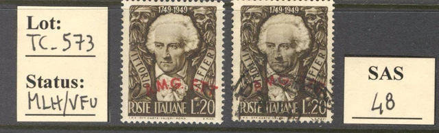 TC_573. TRIESTE. 1949 "BICENTENARIO NASCITA VITTORIO ALFIER" stamp. Mint & Used.