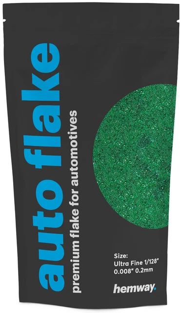 Hemway Emerald Green Metal Flake Auto Car Bike Glitter Paint 0.008" 100g