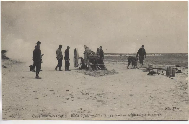 CHALONS SUR MARNE - Marne - CPA 51 - MILITARY LIFE - the camp - artillery cannons