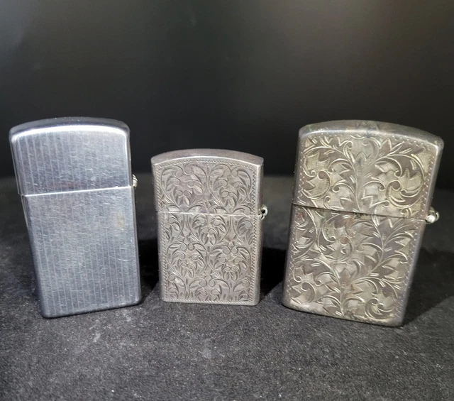 Lot 3 Vintage Lighters Sterling Silver, Sterling 950, Zippo Lighter For Parts