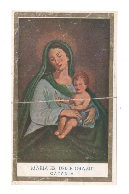 Santino Holy Card Image Pieuse Estampa Preghiera Maria Ss. Delle Grazie Catania