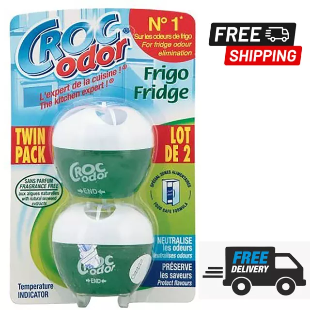 Croc Odor Twin Pack Fridge Fresh Neutralise Smell Odour Fresheners