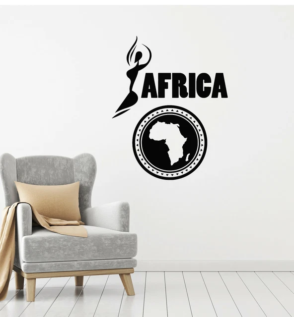 VINYL WALL DECAL African Continent Symbol Africa Map Ethnic Stickers