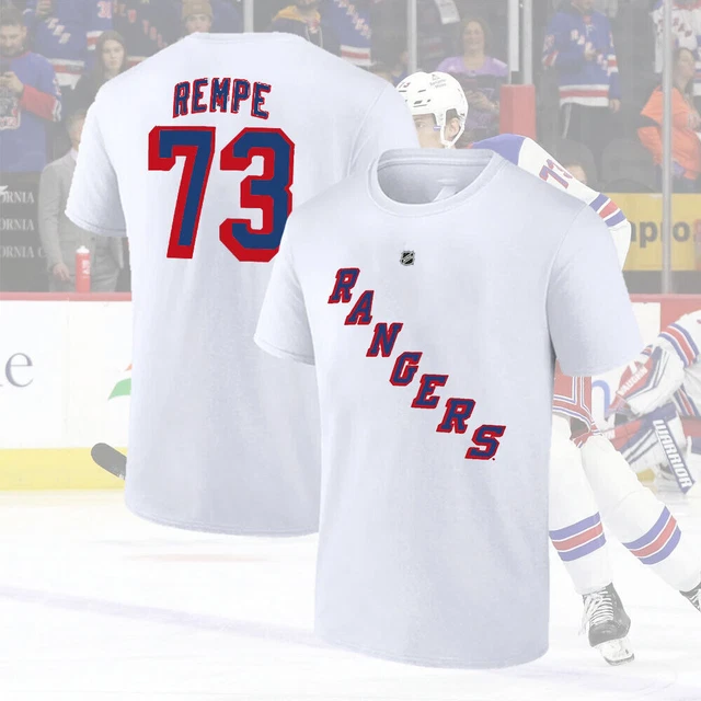 MATT REMPE 73 New York Rangers 2024 Player Name & Number TShirt White