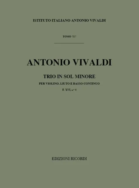 Antonio Vivaldi | Sonata per Violino, Liuto and BC in Sol Min Rv 85 | Partitur