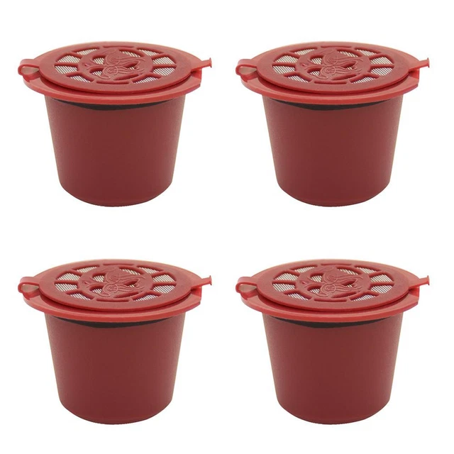 4pcs/set Reusable Coffee Capsule Filter Shell for Nespresso Machine (Red) FS2#