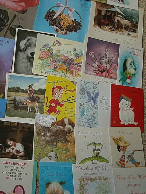 26 x 1950's/60's VINTAGE GREETING CARDS