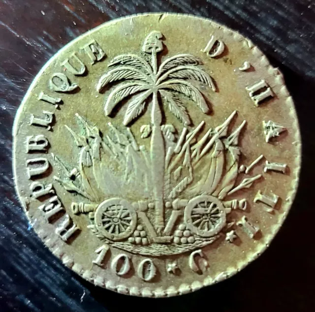 Haiti 100 Centimes Silver Coin, AN 27 1830