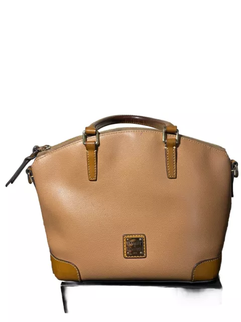 Dooney & Bourke Apricot/Tan/Brown Pebble Satchel Leather Medium Bag