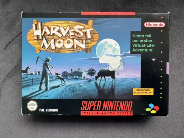 SNES Super Nintendo Harvest Moon Pal Rare NOE Complete CIB