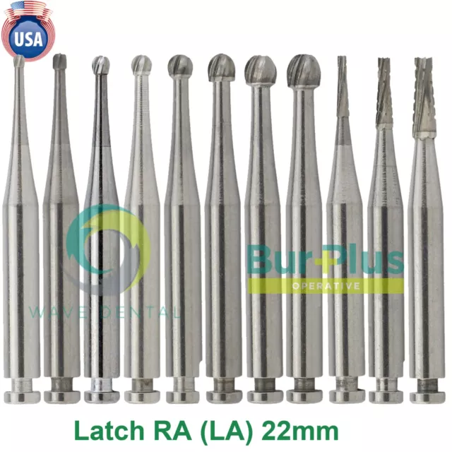 WAVE DENTAL Round Carbide Bur for Slow Speed Latch RA1-8 Taper Fissure RA702 699