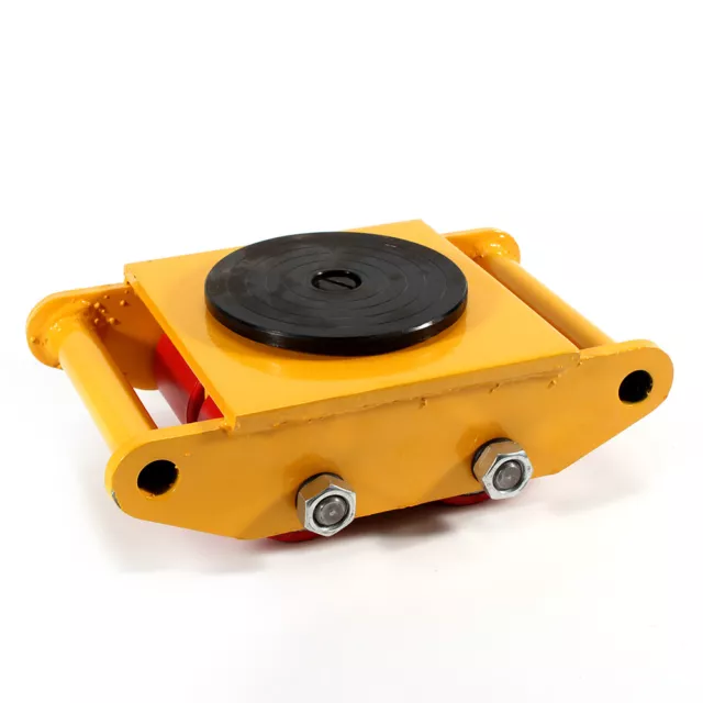 6T 360° Rotation Heavy Duty Industrial Dolly Skate Machinery Roller Mover Yellow