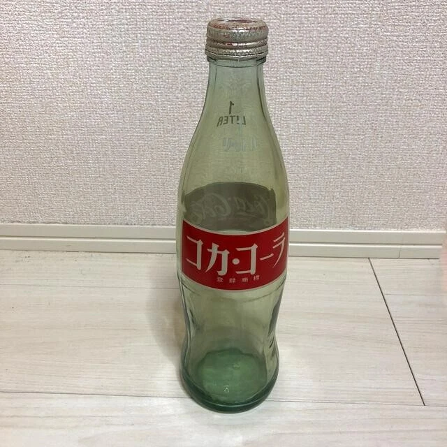 COCACOLA EMPTY BOTTLE w/ Cap Showa Retro Height approx 30cm 1000ml