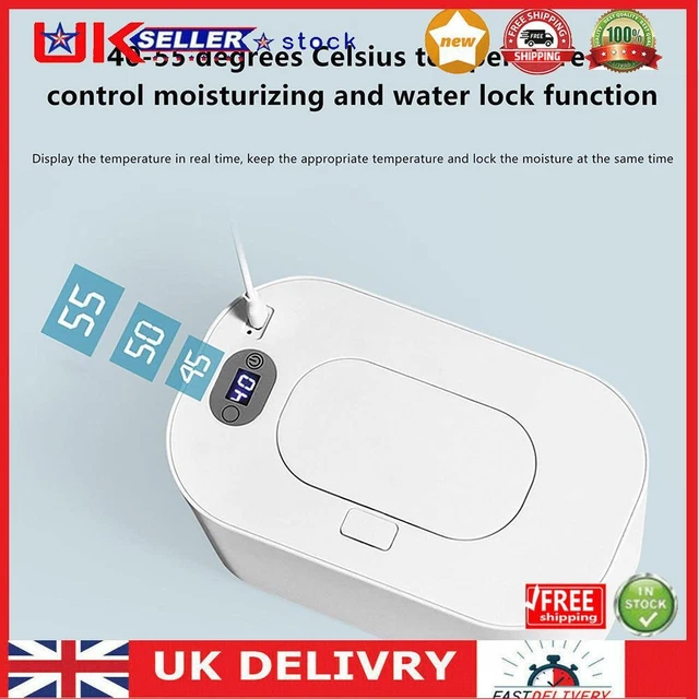 Baby Wipe Warmer with Display Screen Heating Tissue Box Wet Towel Dispenser UK