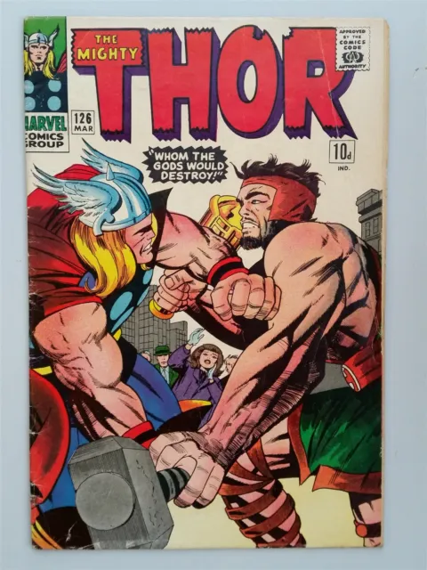 Thor Mighty #126 Vg (4.0) March 1966 1St Own Title Marvel Comics**
