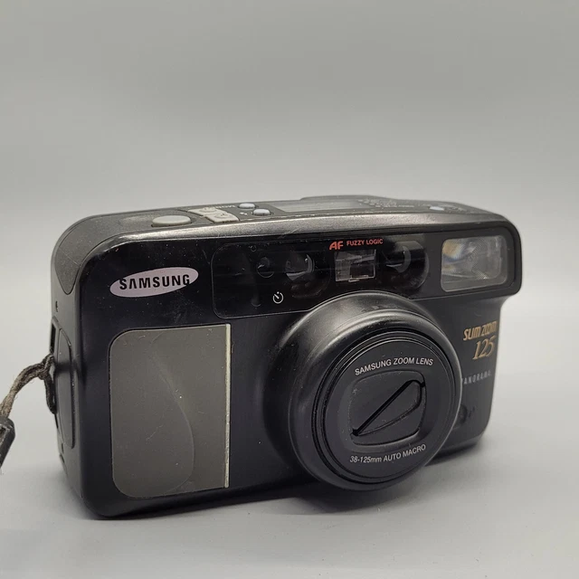 SAMSUNG SLIM ZOOM 125 35mm Film Point And Shoot Camera Black Tested