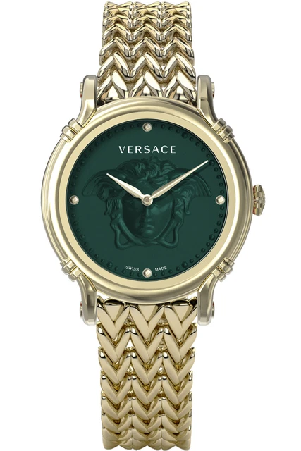 Versace Women's Watch VEPN00820 Safety Pin Gold Swiss Made Wristwatch New