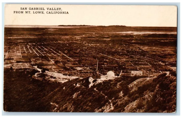 c1910's San Gabriel Valley From Mt. Lowe Pasadena California CA Antique Postcard