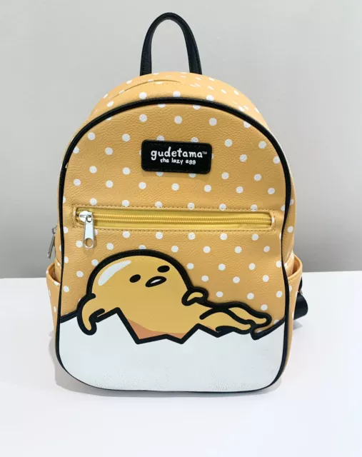 Sanrio Gudetama “The Lazy Egg” Yellow & White Polka Dot  Backpack