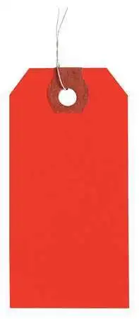 Zoro Select 1Gyz2 2-1/8" X 4-1/4" Fluorescent Red Paper Wire Tag, Pk1000