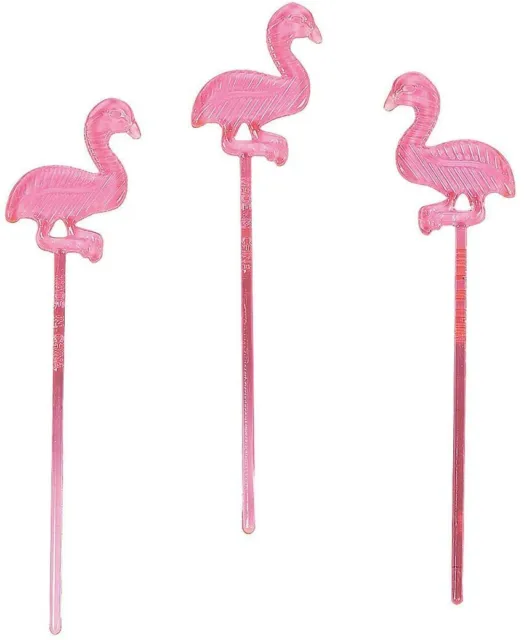 72 Plastic Pink Flamingo Food Picks (6 Dozen) Luau