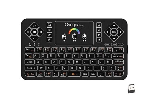 Ovegna Q9  Mini Clavier sans Fil AZERTY Wireless 2.4Ghz Touchpad Batterie Rec...