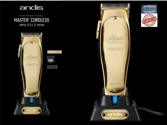 Andis Master Limited Gold Edition Cordless Clipper Professional UK Plug