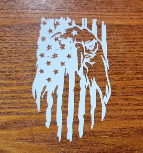 USA Flag Eagle Distressed decal sticker vinyl graphic American car truck window 2