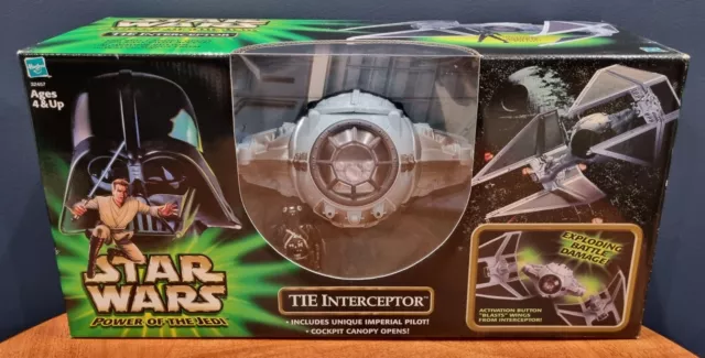 Star Wars 3.75" Power of the Jedi POTJ - TIE Interceptor ROTJ, SEALED & RARE