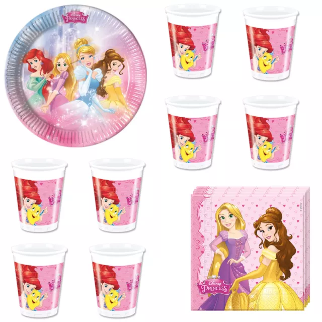 Disney Princesas - Juego De Vajilla Para Fiestas Cumpleanos Para 8 Ninos