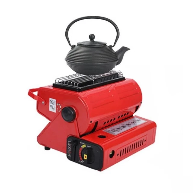 2in1 Tragbare Gasheizung 1,3KW Camping Butan Gas Kocher Keramik Heizung Heater 3