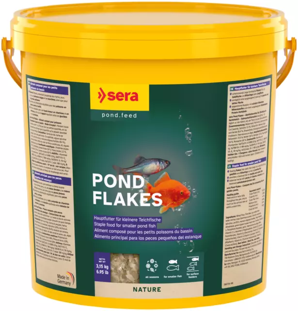 21 Liter sera Pond Flakes Nature Flocken Fischfutter Gartenteich Goldfische