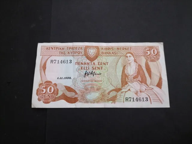 Cyprus 50 cents 1989