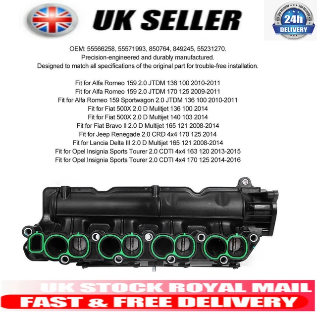 AUK Intake Manifold For Vauxhall Astra, Insignia, Zafira 2.0 CDTi - W/ Gasket (55571993)