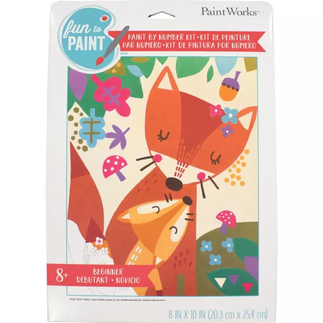2 Pack Paint Works Paint By Number Kit 8"x10"-Mama Fox 91850