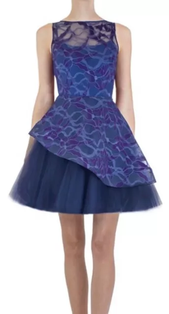 NEW w/ Tags Nha Khanh Piper Layerd Lace Tulle Purple Blue Dress 2 Small 2