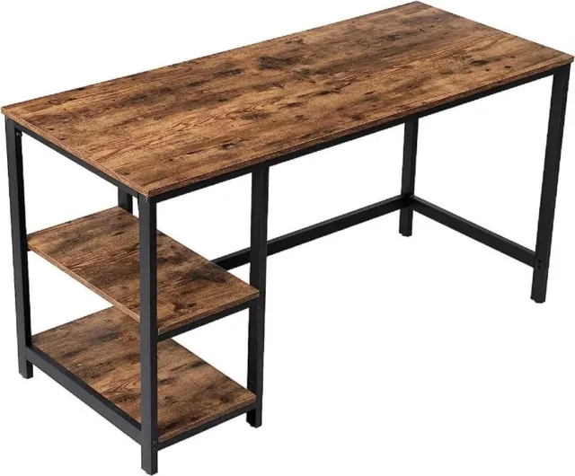 THEVEPON Computer Desk PC Table Workstation Writing Table w/ 2 Shelf Bookshelf