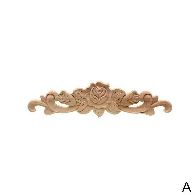 1pc Wood Carved Corner Onlay Applique Unpainted Frame Furniture Home Decor A3N6