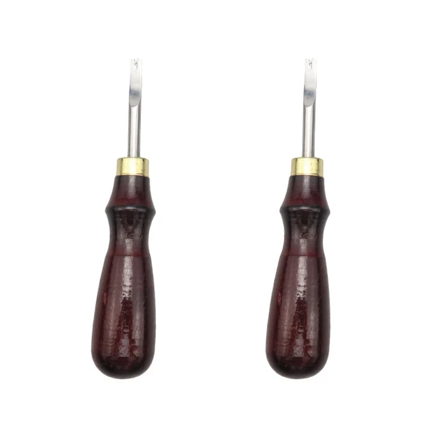 2 piezas Manija de madera 1,0 mm Beveladora de cuero Afeitadora de cuero 2 piezas