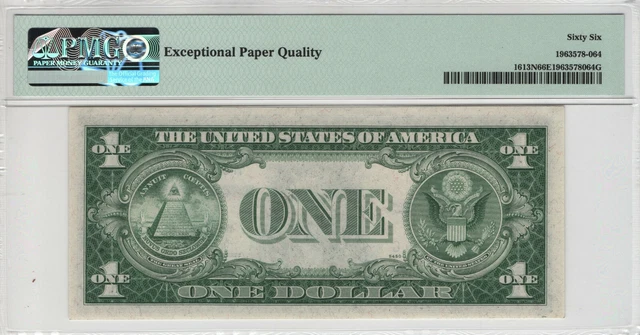 1935 D $1 Silver Certificate Fr.1613 N Narrow Hg Block Pmg Gem Unc 66 Epq 2
