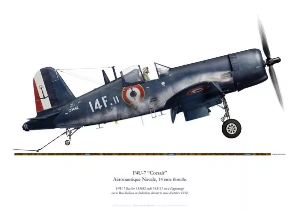 Print F4U-7 Corsair, Flottille 14.F, Indochine, 1954 (par P. Mehard)